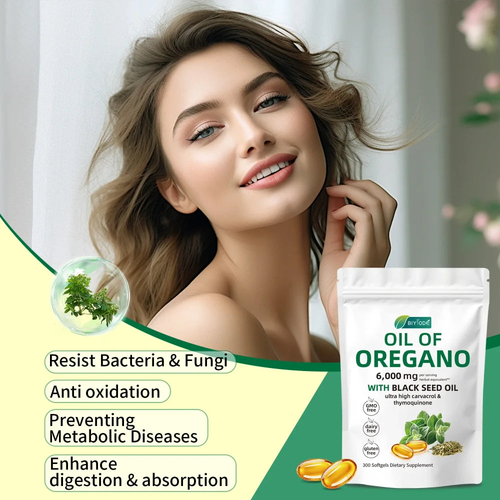 Oregano Oil Black Seed Oil Softgels